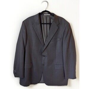 Hickey Freeman Suit Jacket 46Reg Worsted Wool Made in‎ USA Dark Gray